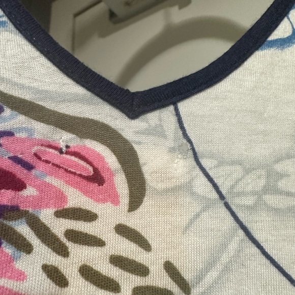 RIC RAC Anthropologie Gorgeous Floral Ruched Knit Swing Stretch Tank Top Small - Picture 6 of 6